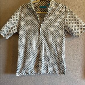 Tori Richard Black and White Diamond Pattern Shirt